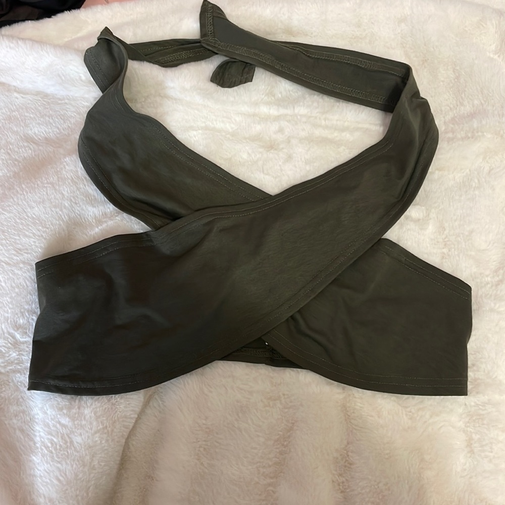 Forest green wrap around top